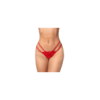 String rouge en dentelle à lanières avec anneau 